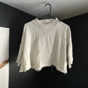 We The Free Cream Distressed Women's Top